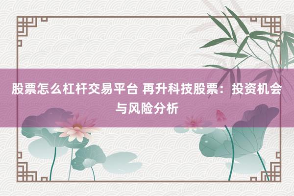 股票怎么杠杆交易平台 再升科技股票：投资机会与风险分析
