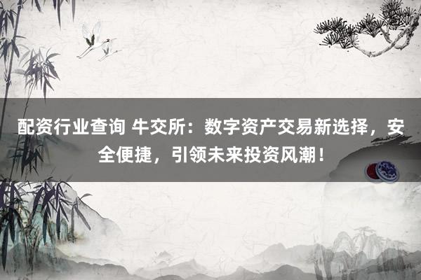 配资行业查询 牛交所：数字资产交易新选择，安全便捷，引领未来投资风潮！