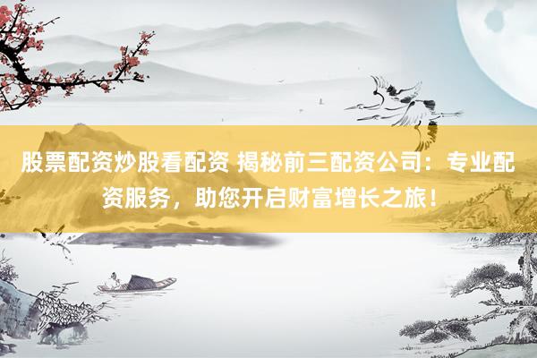 股票配资炒股看配资 揭秘前三配资公司：专业配资服务，助您开启财富增长之旅！