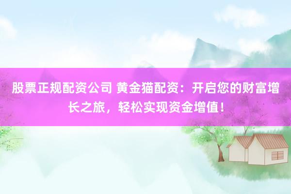 股票正规配资公司 黄金猫配资：开启您的财富增长之旅，轻松实现资金增值！