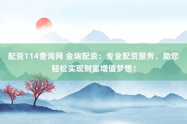 配资114查询网 金瑞配资：专业配资服务，助您轻松实现财富增值梦想！