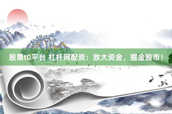 股票t0平台 杠杆网配资：放大资金，掘金股市！
