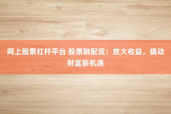 网上股票杠杆平台 股票融配资：放大收益，撬动财富新机遇