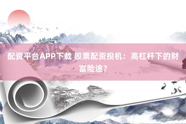 配资平台APP下载 股票配资投机：高杠杆下的财富险途？