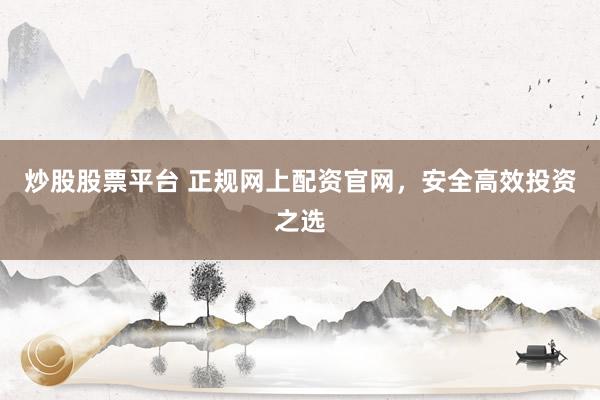 炒股股票平台 正规网上配资官网，安全高效投资之选