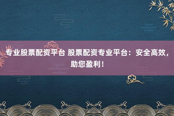 专业股票配资平台 股票配资专业平台：安全高效，助您盈利！