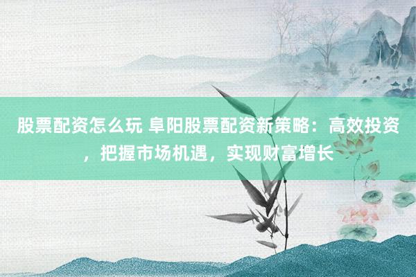 股票配资怎么玩 阜阳股票配资新策略：高效投资，把握市场机遇，实现财富增长
