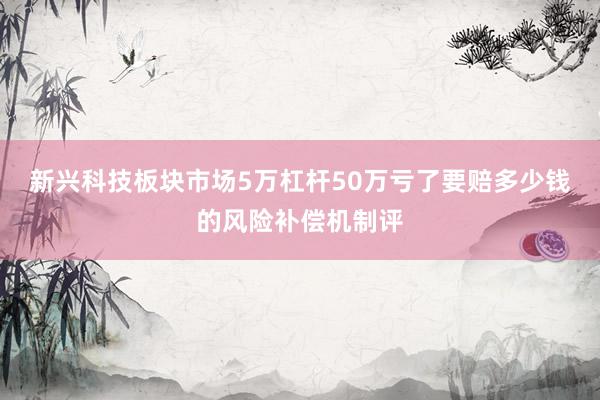 新兴科技板块市场5万杠杆50万亏了要赔多少钱的风险补偿机制评