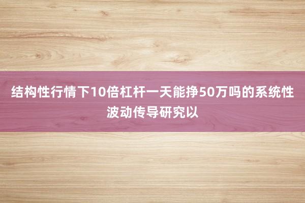 结构性行情下10倍杠杆一天能挣50万吗的系统性波动传导研究以