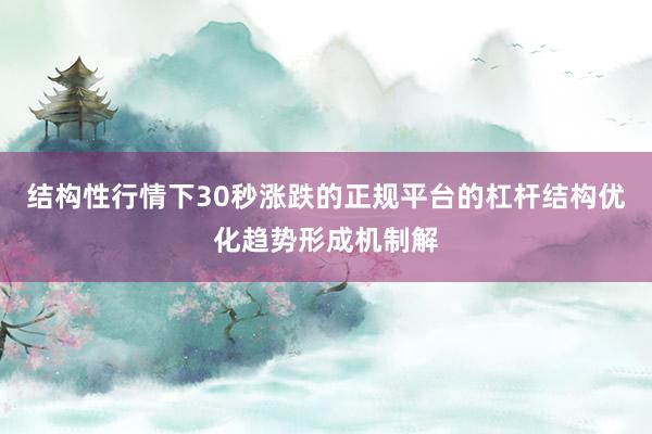 结构性行情下30秒涨跌的正规平台的杠杆结构优化趋势形成机制解