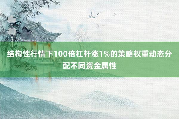 结构性行情下100倍杠杆涨1%的策略权重动态分配不同资金属性