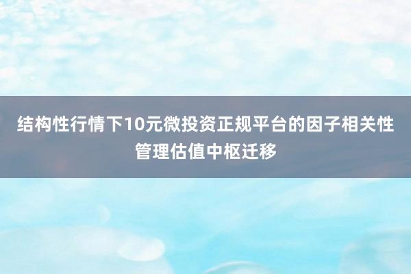 结构性行情下10元微投资正规平台的因子相关性管理估值中枢迁移