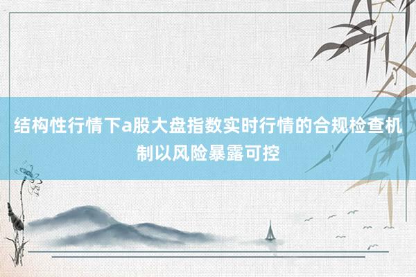 结构性行情下a股大盘指数实时行情的合规检查机制以风险暴露可控