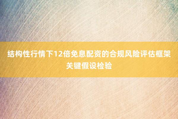 结构性行情下12倍免息配资的合规风险评估框架关键假设检验