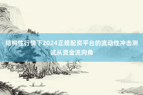 结构性行情下2024正规配资平台的流动性冲击测试从资金流向角