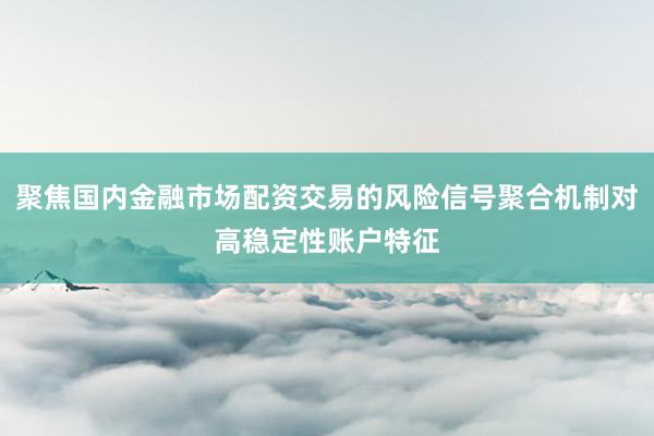 聚焦国内金融市场配资交易的风险信号聚合机制对高稳定性账户特征