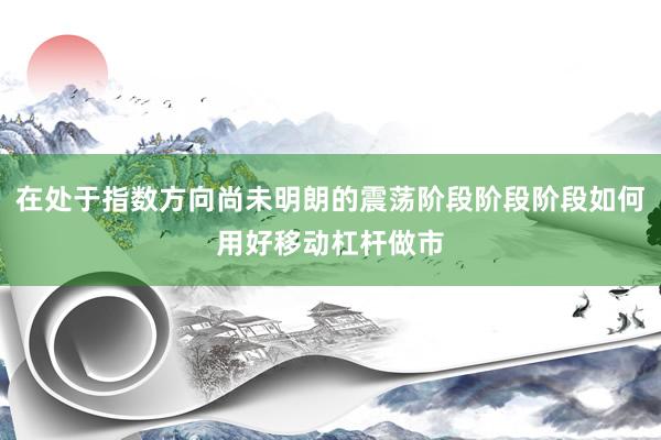 在处于指数方向尚未明朗的震荡阶段阶段阶段如何用好移动杠杆做市