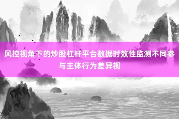 风控视角下的炒股杠杆平台数据时效性监测不同参与主体行为差异视